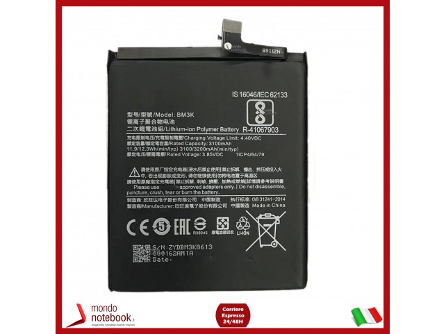 BATTERIA BM3K PER XIAOMI REDMI MI MIX 3 M1810E5A 3200 MAh PARI ORIGINALE