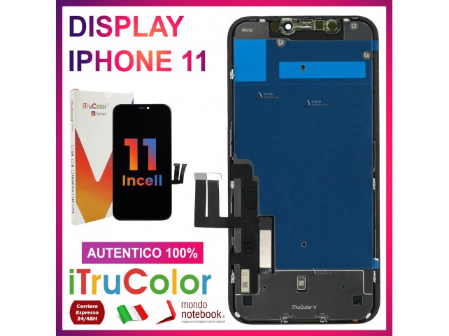 DISPLAY LCD iTruColor HD INCELL PER APPLE IPHONE 11 TOUCH SCREEN SCHERMO MONITOR
