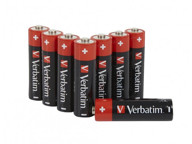 Verbatim ALKALINE BATTERY AA 8 PACK  (HANGCARD) 49503, Single-use