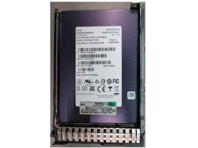 Hewlett Packard Enterprise SSD 1.92TB SFF SATA RI DS SC  x x Refurbished x x