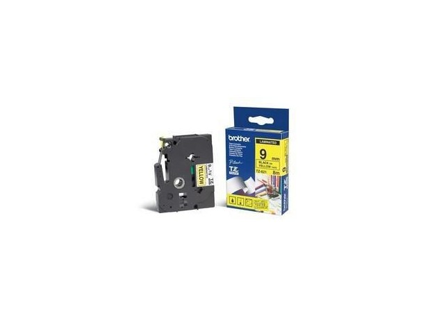 Brother TZE621 9MM BLACK ON YELLOW  TAPE - MOQ 25 TZE621, 8 m, 9
