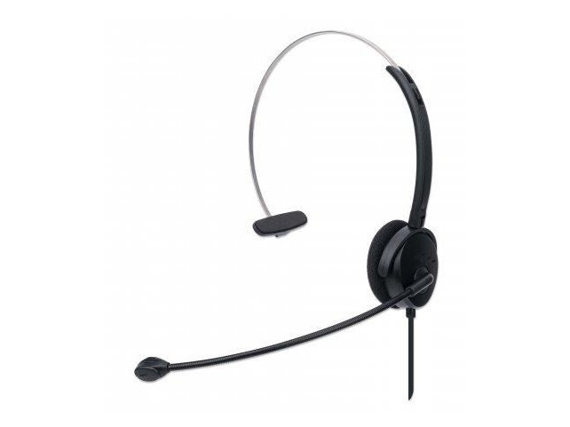 Manhattan Mono On-Ear Headset (Usb)  Microphone Boom (Padded)