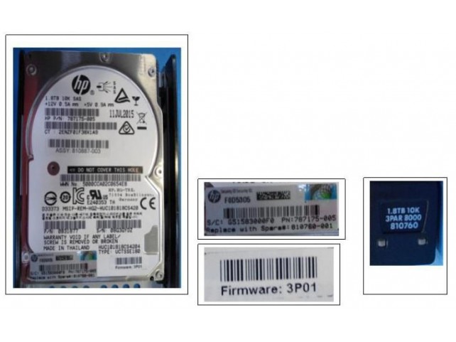 Hewlett Packard Enterprise DRV 1.8TB HDD SAS10K SFF  