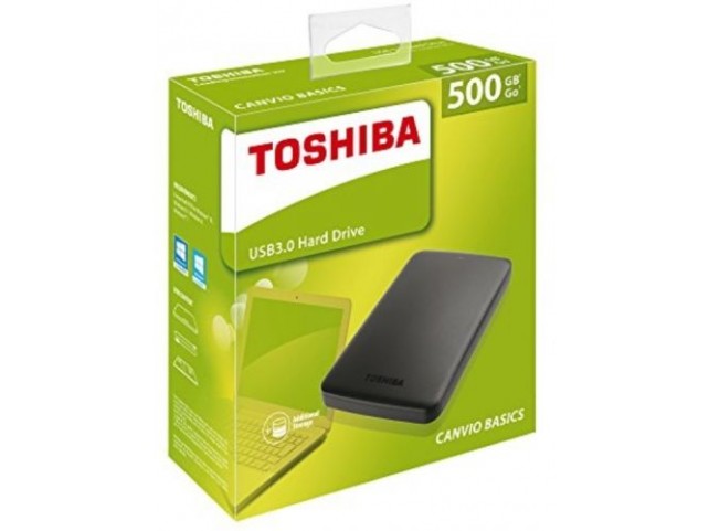 Hard Disk Esterno TOSHIBA USB 3.0 500GB 2,5 canvio basics