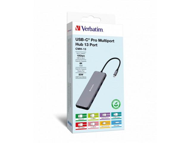 Verbatim USB-C Pro Multiport Hub 13  Port CMH-13