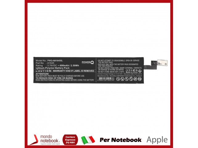 Batteria PowerQ per Apple Magic Keyboard A1644 A1843 MLA22B/A