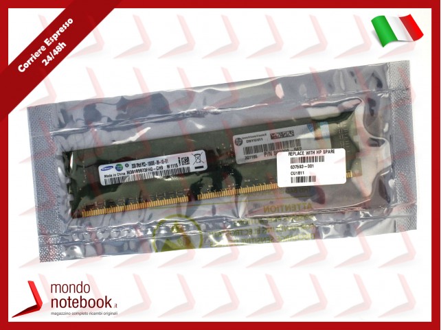 HP 2GB, 1333MHz, PC3-10600E, CL-9, DDR3-1333 Dual In-Line Memory Module (DIMM)