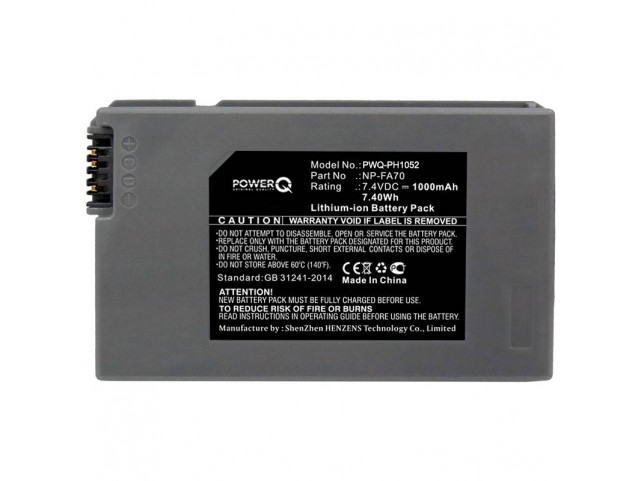 Batteria PowerQ per Sony DCR-DVD7 1000mAh 7.4V P/N NP-FA70