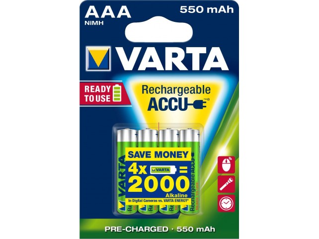 Varta Ready2Use Hr03 4Pcs  Rechargeable Battery Aaa