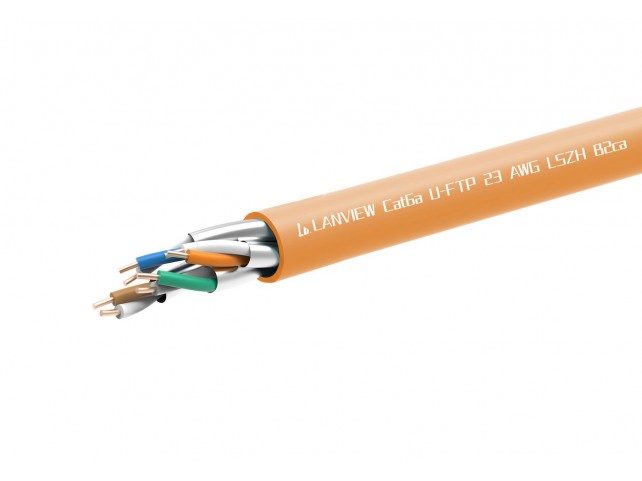 Lanview CAT6a U-FTP network cable  LSZH B2CA Orange 305m
