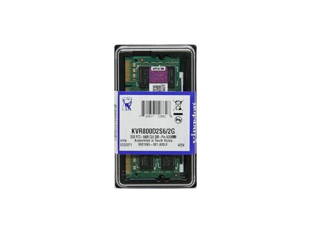 RAM SO-DIMM NOTEBOOK DDR2 2GB PC-800 800MHz CL6 KINGSTON Rigenerato