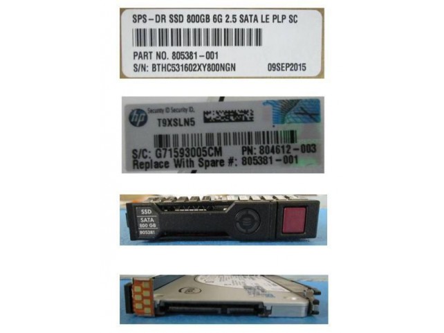 Hewlett Packard Enterprise 800GB Hot-Plug SSD Sata  x x Refurbished x x