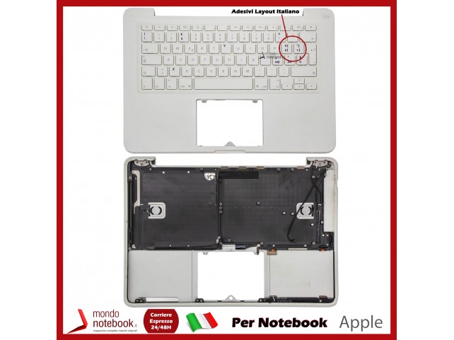 Tastiera con Top Case APPLE MacBook A1342 2009 Bianca con Adesivi Layout ITALIANO Ricondizionata
