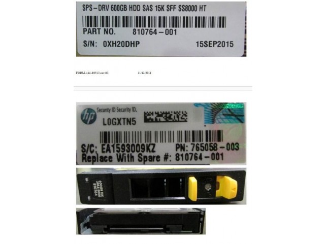 Hewlett Packard Enterprise DRV 600GB HDD SAS 15K SFF  x x Refurbished x x