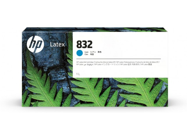 HP 4UV76A 832 1L Cyan Latex Ink  Cartridge 832 1-liter Cyan