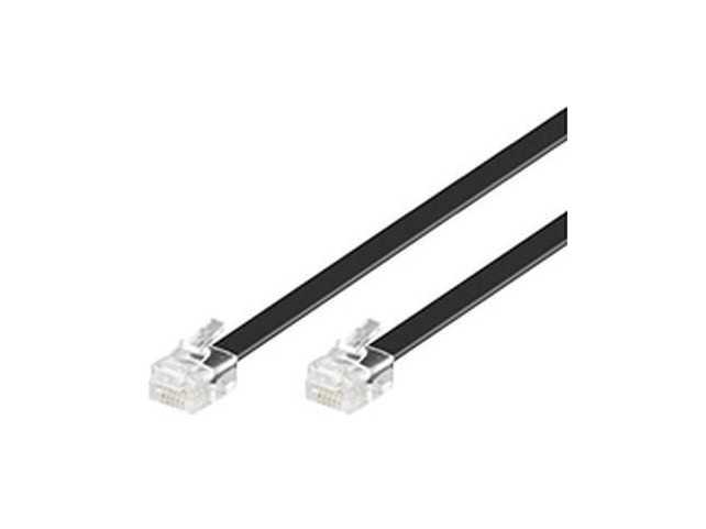 MicroConnect MPK110B Modular Straight RJ12 6C6P 10m  Black Flat Cable