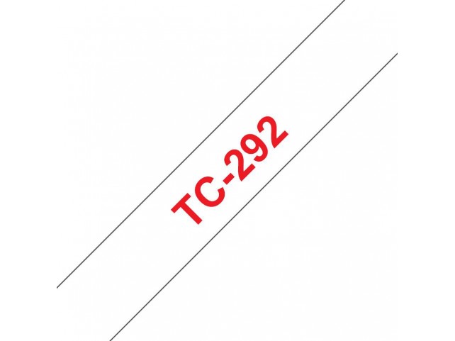 Brother TC292 TC-tape / 9mm / Red Text/  White tape
