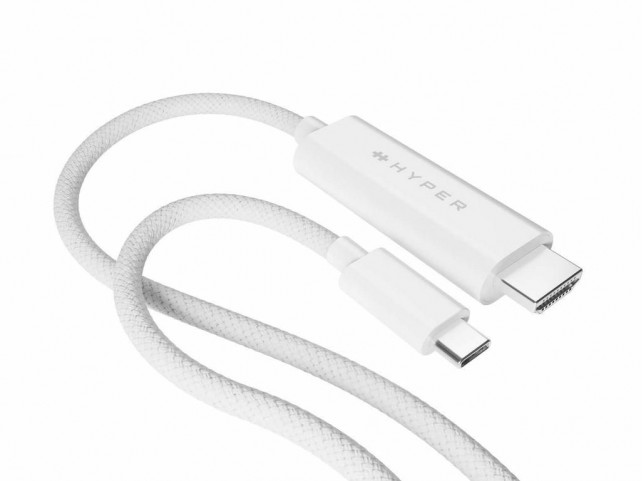 Hyper HD6007WHGL 4K USB-C to HDMI Cable - White  