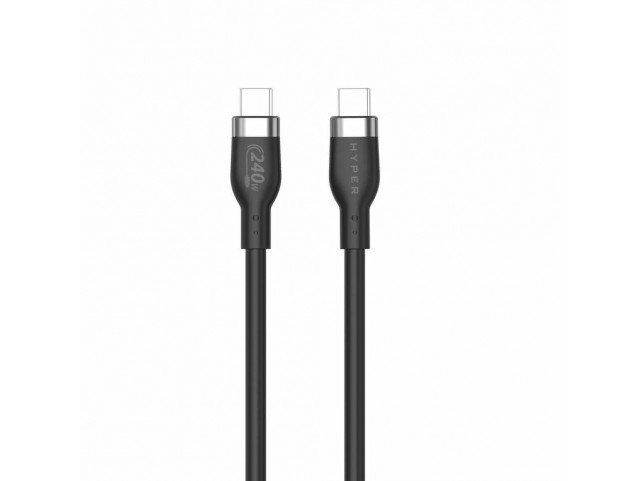 Hyper HJ4001BKGL 1M Silicone 240W USB-C  Charging Cable - Black
