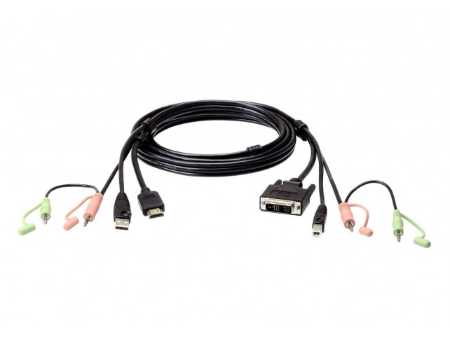 Aten 2L-7D02DH 1.8m USB HDMI to  DVI-D KVM Cable