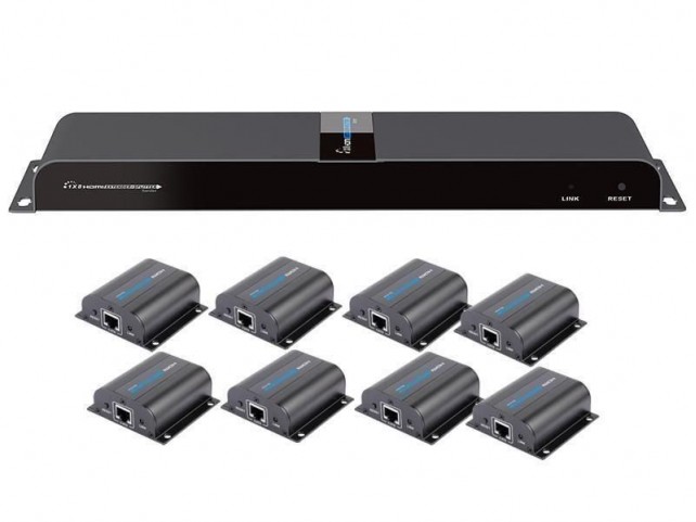Techly IDATA-EX-HL81TY Hdmi 1X8 Extender Splitter  Over Cat6/6A/7 50M With Ir