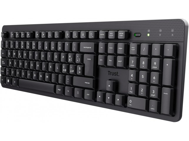 Trust Ody II Tastiera Wireless Silenziosa Layout Italiano QWERTY, Tasti a Profilo Ribassato, Resiste