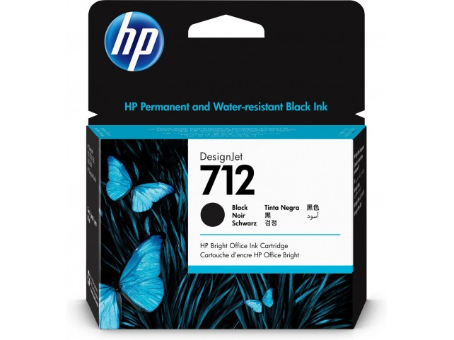 HP 3ED71A 712 80-ml Black Designjet Ink  