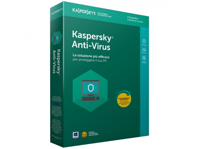 Kaspersky Antivirus 2018 Licenza per 3 Dispositivi 1 Anno