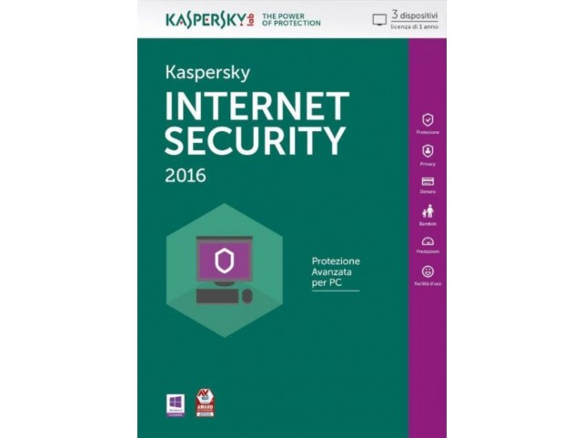 Kaspersky Internet Security 2016 3 Dispositivi 1 Anno