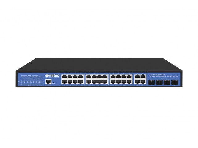 Ernitec ELECTRA-M224-1GB-370W Managed Layer 2+ Switch 24  Gigabit ports 4 Gigabit SFP