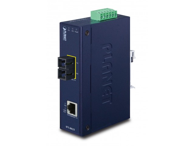 Planet IFT-802T IP30 Slim type Industrial  Fast Ethernet Media Converter