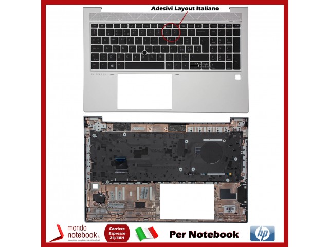 Tastiera con Top Case HP EliteBook 855 G7 Con Adesivi Layout ITALIANO