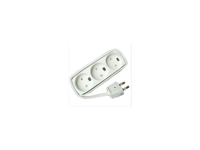 MicroConnect GRUELU3H015 3-way power strip no-earth  1 5 white 1 5 meter cord
