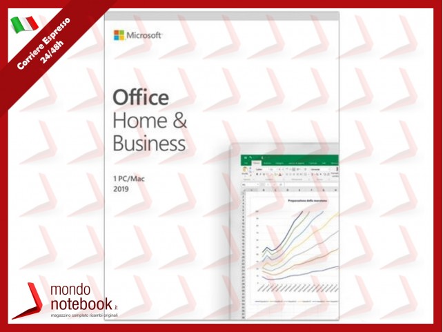 MICROSOFT Office Home and Business 2019 MAC+W10 Italian Eurozone Medialess T5D-03315