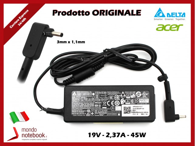 Alimentatore Originale ACER 45W 19V 2,37A (3.0mm x 1.1mm)