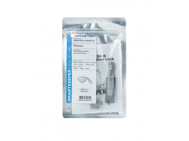 SmartKeeper BL04PKGY Port Blocker Port Blocker +  Key Usb Type-B Grey Plastic 1