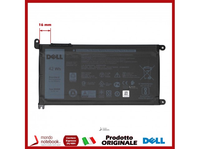 Batteria Originale DELL Inspiron 15 5565 5568 5570 5580 13 5379 - WDX0R T2JX4 Y3F7Y