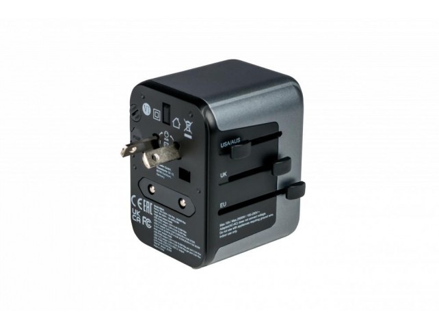 Verbatim 49545 49545 49545 49545 Universal Travel Adapter  UTA-03 PD30W / QC / 2xUSB /
