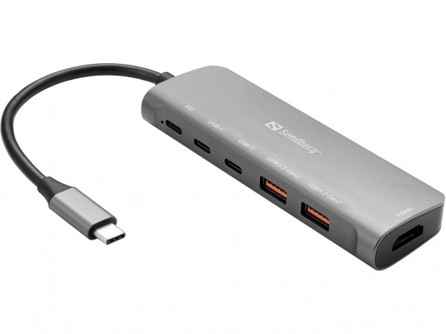 Sandberg 136-65 136-65 136-65 136-65 USB-C Dock HDMI + 2xUSB-A +  2xUSB-C + PD100W USB-C Dock
