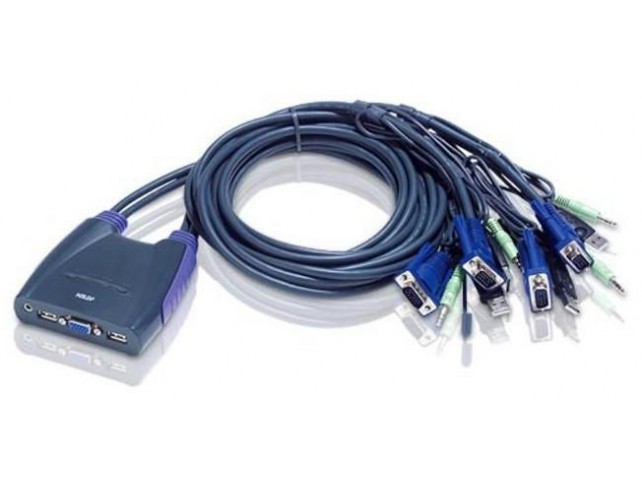 Aten CS64US-AT CS64US-AT CS64US-AT CS64US-AT CS64US 4-Port Cable KVM Switch  USB VGA and Audio
