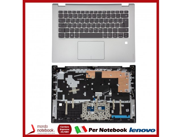 Tastiera con Top Case LENOVO Yoga 520-14IKB (Mineral Grey) con Fingerprint