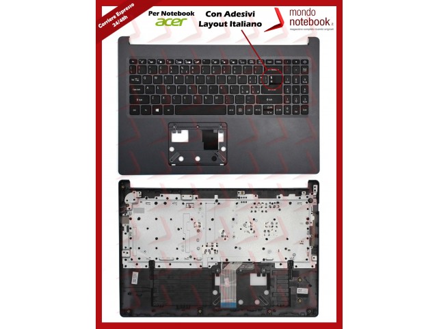 Tastiera con Top Case ACER Aspire A315-55G A315-57G Extensa EX215-53G Con Adesivi Layout ITALIANO