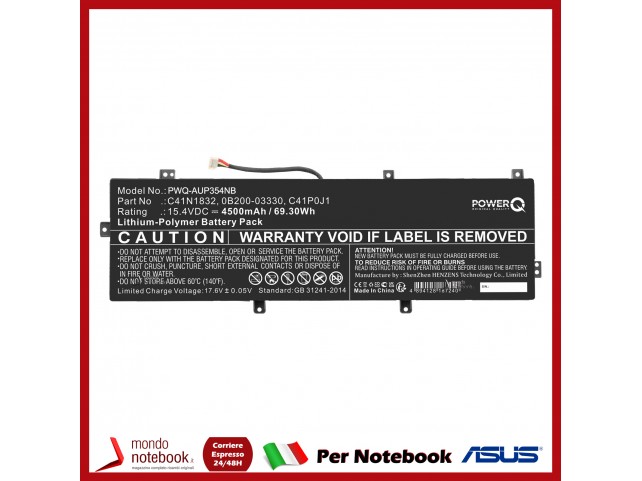 Batteria PowerQ per Asus P3540FA 4500 mAh 15.4V Nero