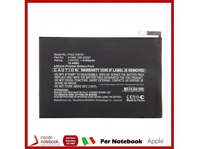 Batteria PowerQ per Apple A1538 5100mAh 3.82V P/N 020-00297