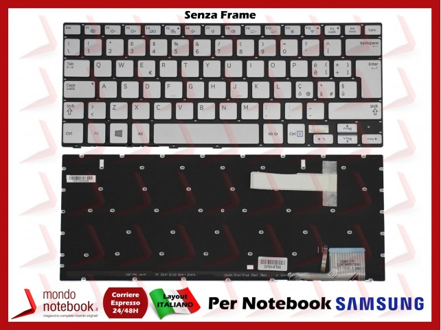 Tastiera Notebook SAMSUNG 740U3E NP740U3E Senza Frame (Italiana) Grigia