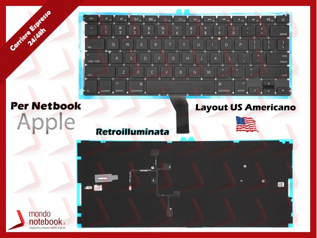 Tastiera Notebook APPLE Macbook Air 13" A1369 2010 A1466 2012 (RETROILL) Layout US Americano