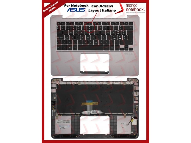 Tastiera con Top Case ASUS UX310UA UX410UQ (Grey) Con Adesivi Layout ITALIANO