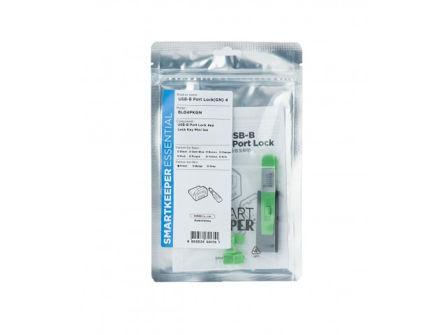 SmartKeeper BL04PKGN BL04PKGN BL04PKGN BL04PKGN Bl04Pkgy Port Blocker + Key  Usb Type-B Green Plasti