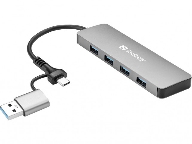 Sandberg 136-63 136-63 136-63 136-63 USB-C/A to 4xUSB 3.0 Hub  