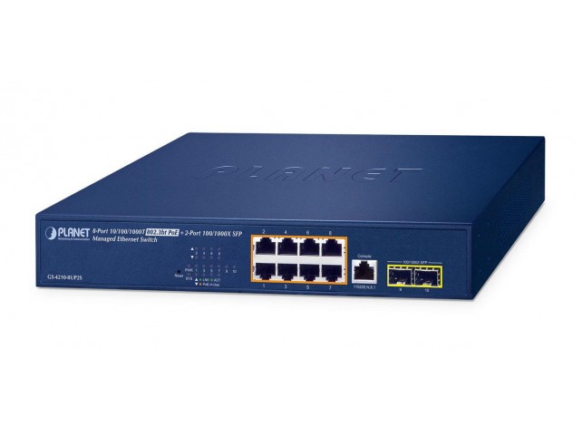 Planet GS-4210-8UP2S IPv6/IPv4 8-Port  10/100/1000T 802.3bt 95W PoE